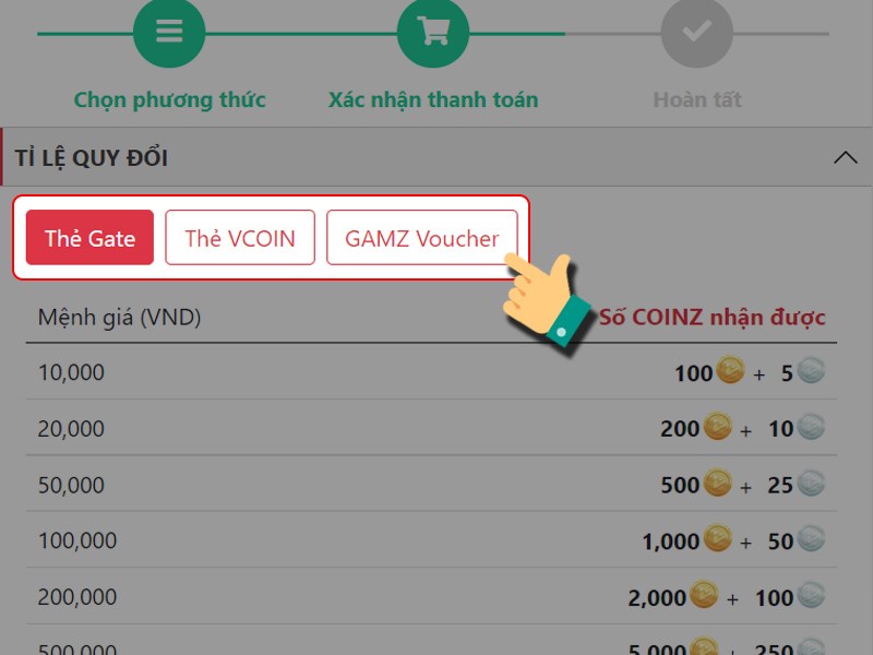 Chọn loại thẻ c&agrave;o