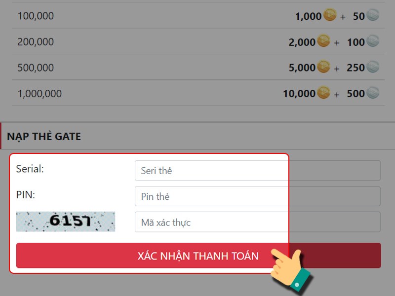 Nhập th&ocirc;ng tin thẻ c&agrave;o