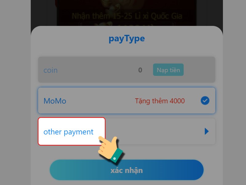 Chọn Other payment