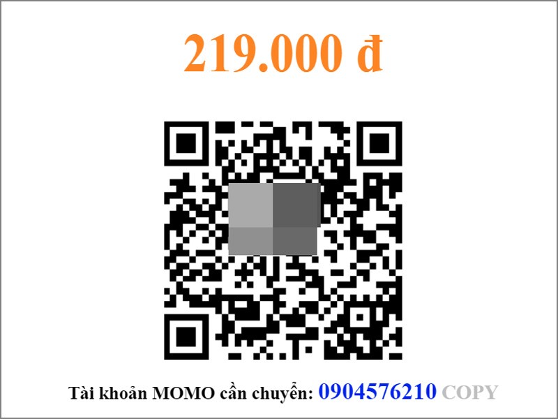 Mở ví MOMO và quét mã QR để thanh toán