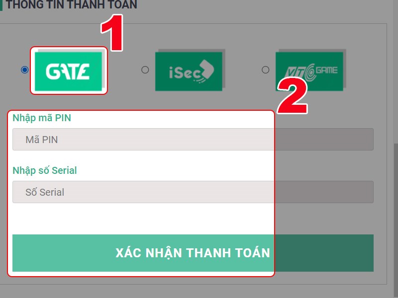 Nhập th&ocirc;ng tin thẻ c&agrave;o
