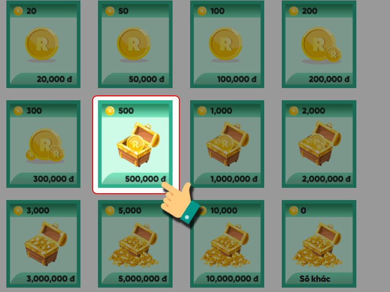 Chọn g&oacute;i nạp