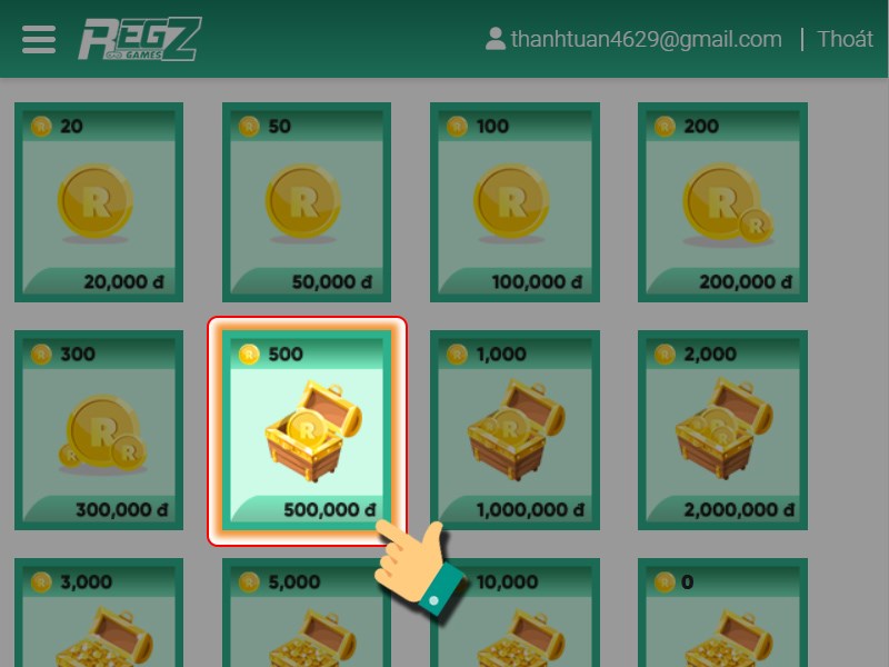 Chọn g&oacute;i nạp