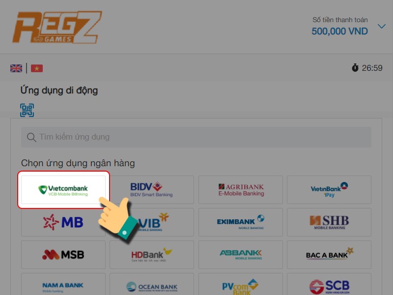 Chọn ng&acirc;n h&agrave;ng