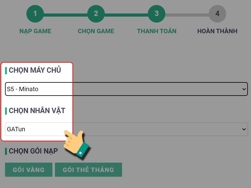 Chọn nh&acirc;n vật