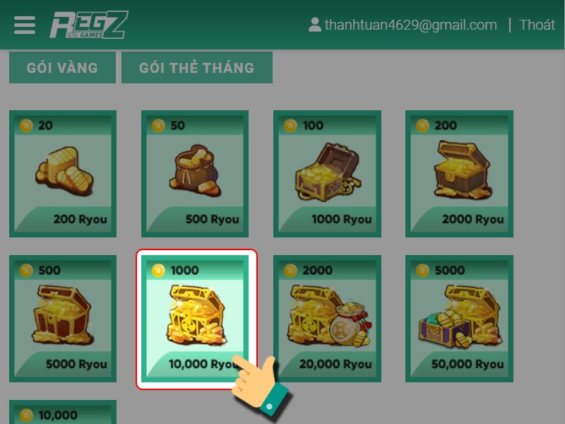 Chọn g&oacute;i nạp