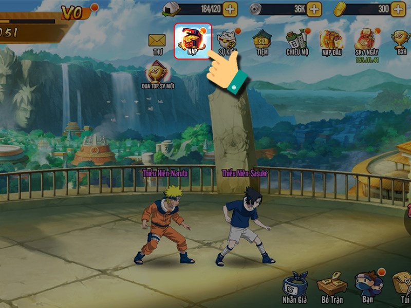 Nhấn v&agrave;o Nạp