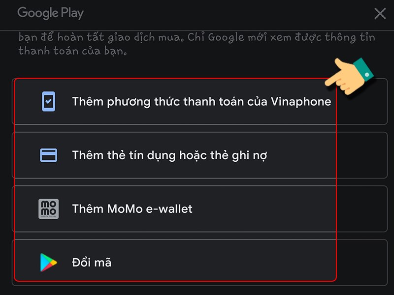 Chọn phương thức thanh to&aacute;n