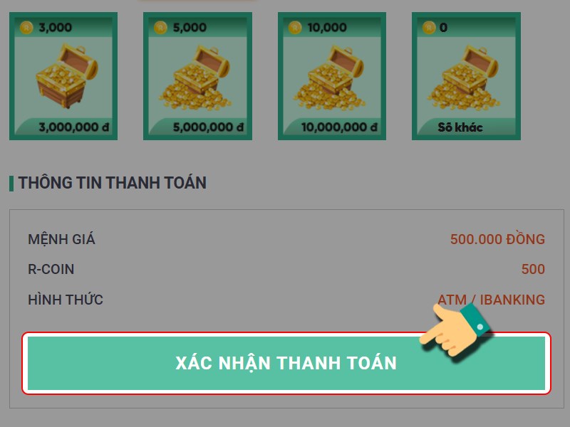 Nhấn X&aacute;c nhận thanh to&aacute;n