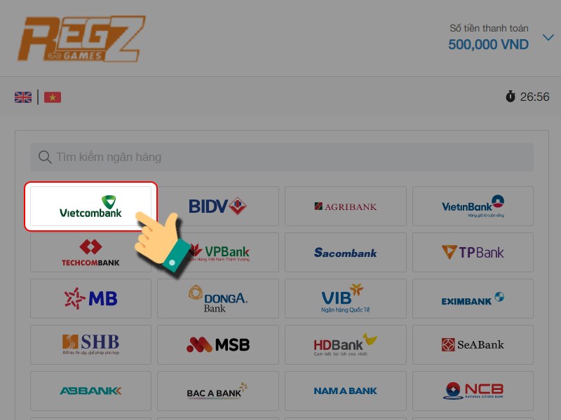 Chọn ng&acirc;n h&agrave;ng