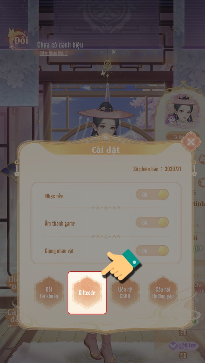 Chọn giftcode