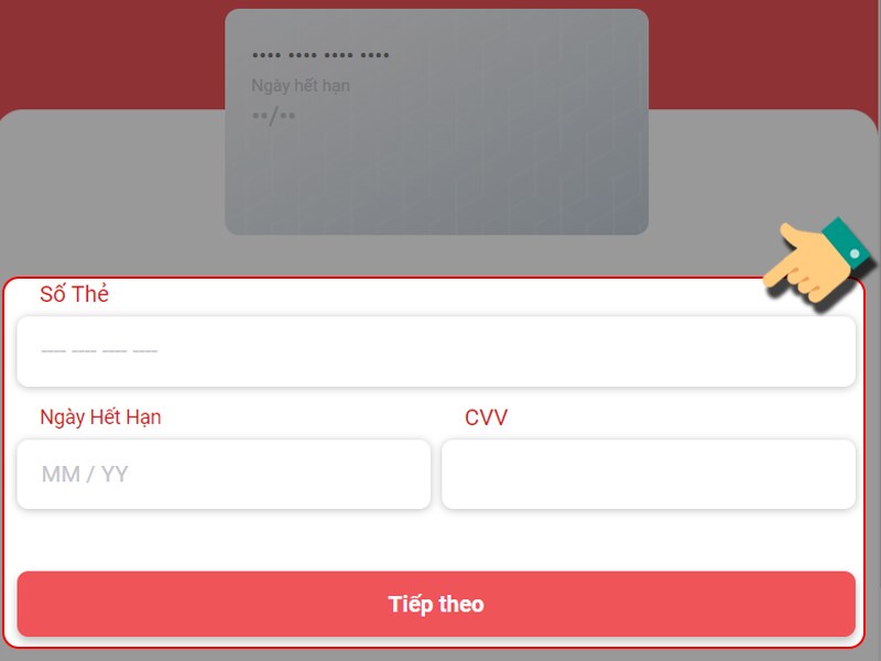 Điền th&ocirc;ng tin thẻ thanh to&aacute;n