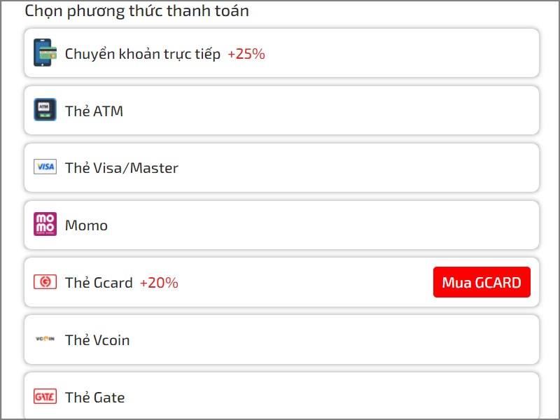 Chọn phương thức thanh to&aacute;n