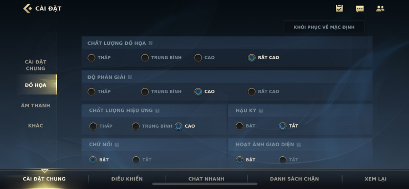 Thiết lập game Liên Minh Huyền Thoại: Tốc Chiến