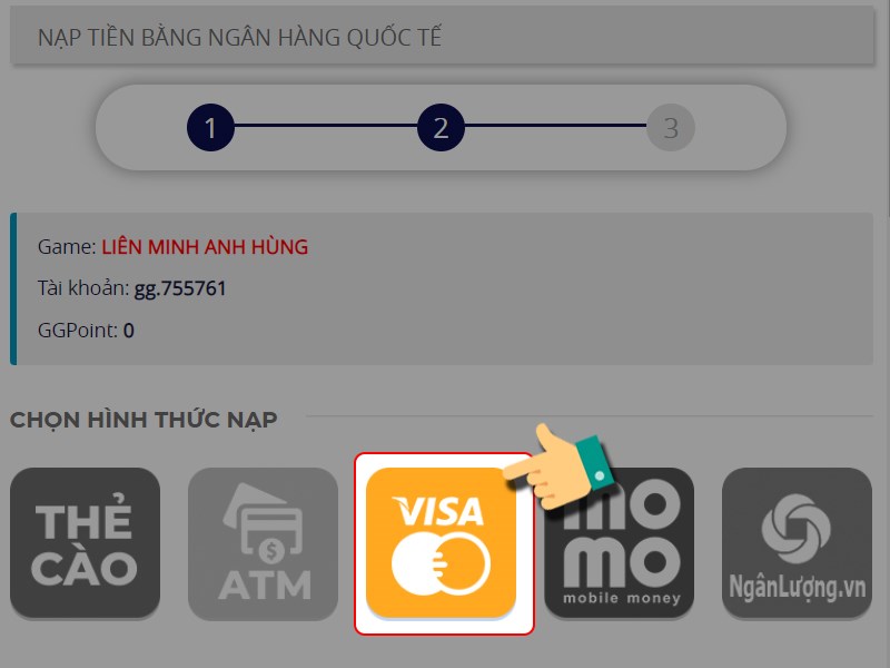Chọn thẻ VISA