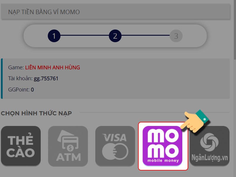 Chọn ví MOMO