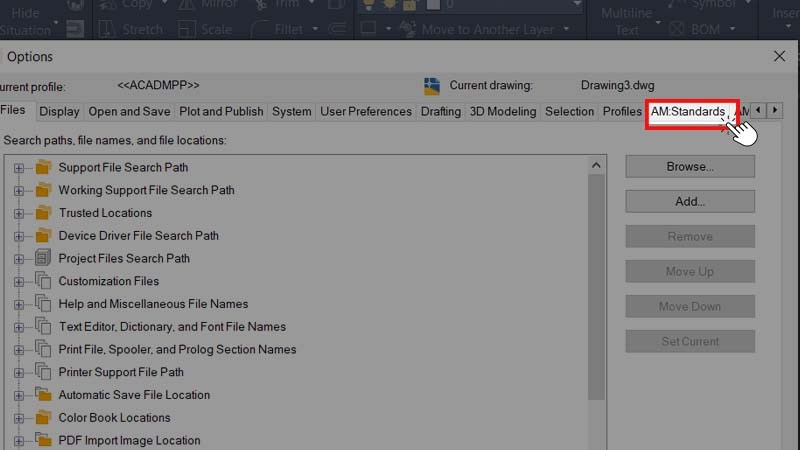 Ấn chọn mục AM: Standard