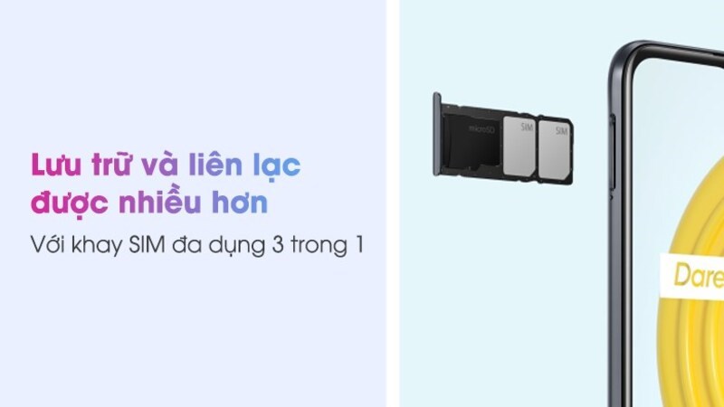 Thiết bị hỗ trợ nâng cấp bộ nhớ trong lên 256 GB nhờ khay sim đa dụng