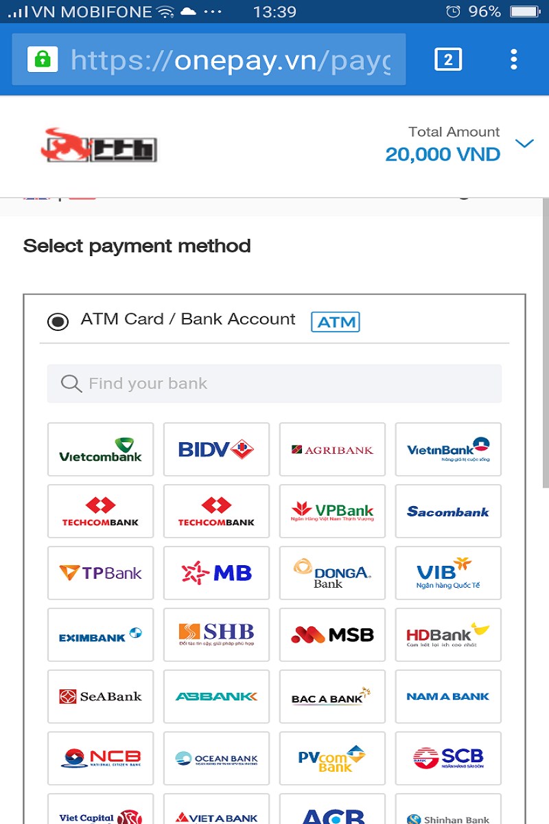 Chọn ng&acirc;n h&agrave;ng