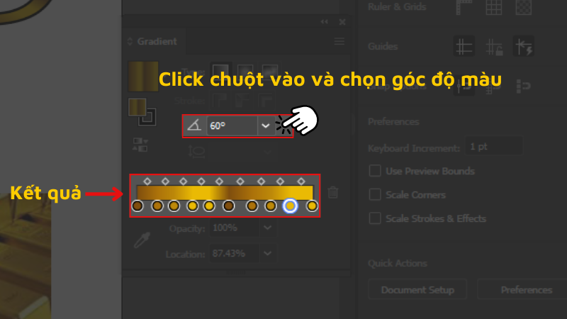 Chỉnh góc độ màu