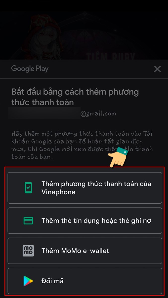 Chọn phương thức thanh toán