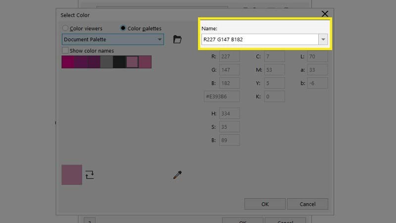 Nhập tên màu Nhập tên màu
