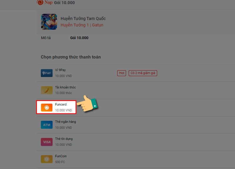 Chọn phương thức