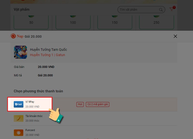Chọn phương thức
