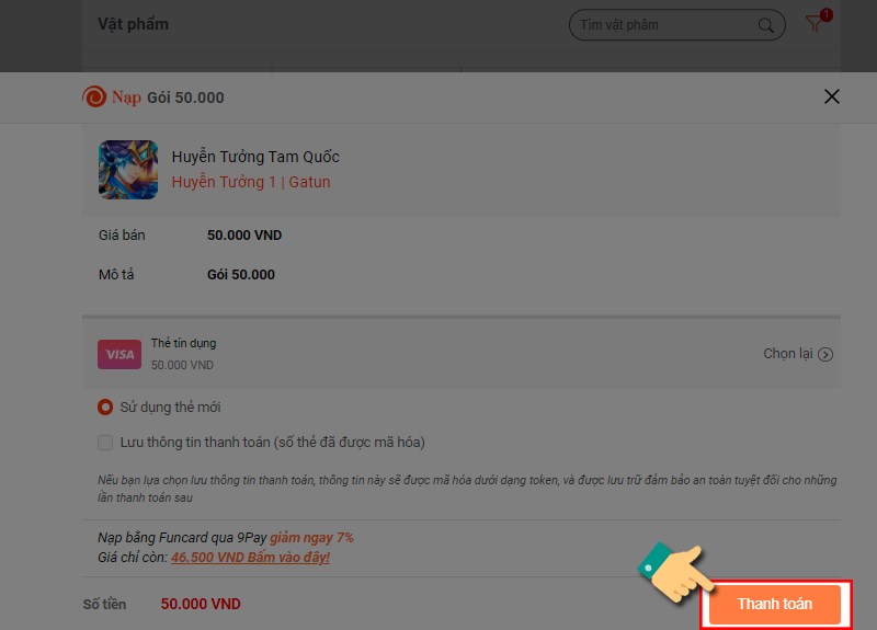 Chọn thanh to&aacute;n