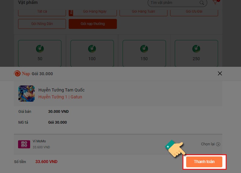 Nhấn thanh to&aacute;n