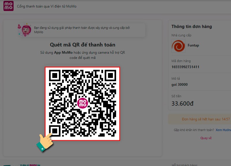 Qu&eacute;t m&atilde; QR để thanh to&aacute;n