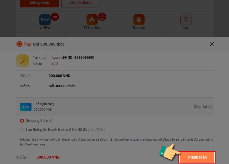 X&aacute;c nhận thanh to&aacute;n