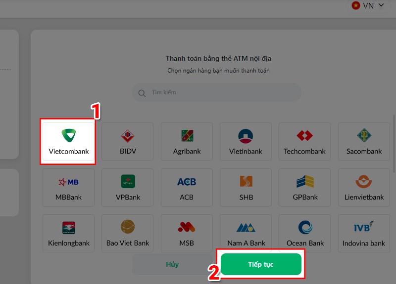 Chọn ng&acirc;n h&agrave;ng