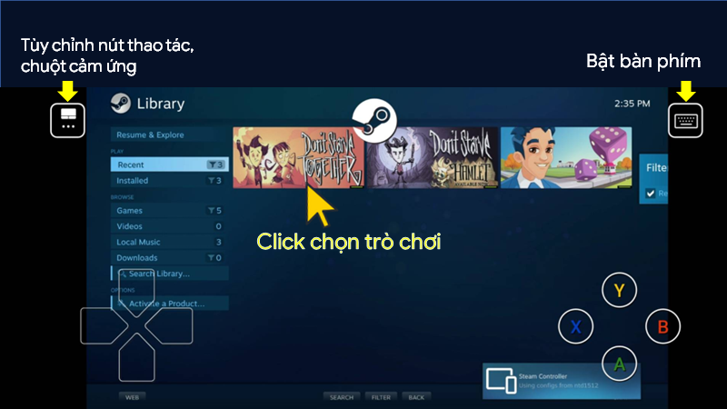 Mở game hoặc tùy chỉnh giao diện bàn điều khiển Mở game hoặc tùy chỉnh giao diện bàn điều khiển