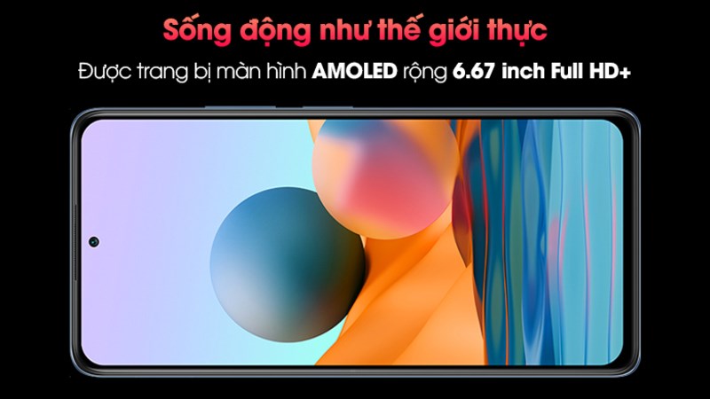Điện thoại được trang bị m&agrave;n h&igrave;nh AMOLED t&aacute;i hiện sống động thế giới ảo