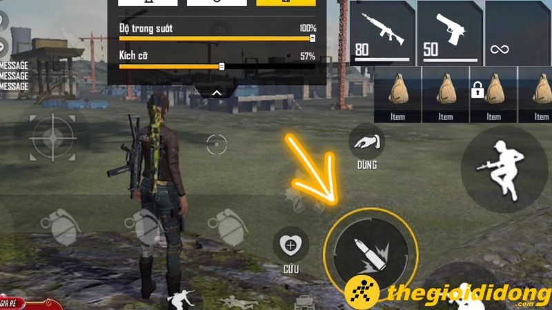 Điều chỉnh n&uacute;t bắn