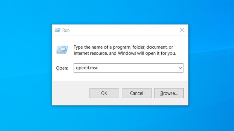 Nhập gpedit.msc để mở Group Policy Editor