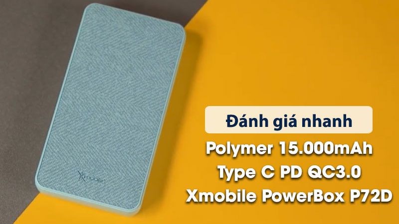 Polymer 15.000 mAh Type C PD QC3.0 Xmobile PowerBox P72D
