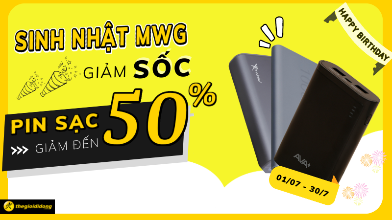 Sinh nhật giảm sốc - Sạc dự ph&ograve;ng sale sập s&agrave;n l&ecirc;n đến 50%