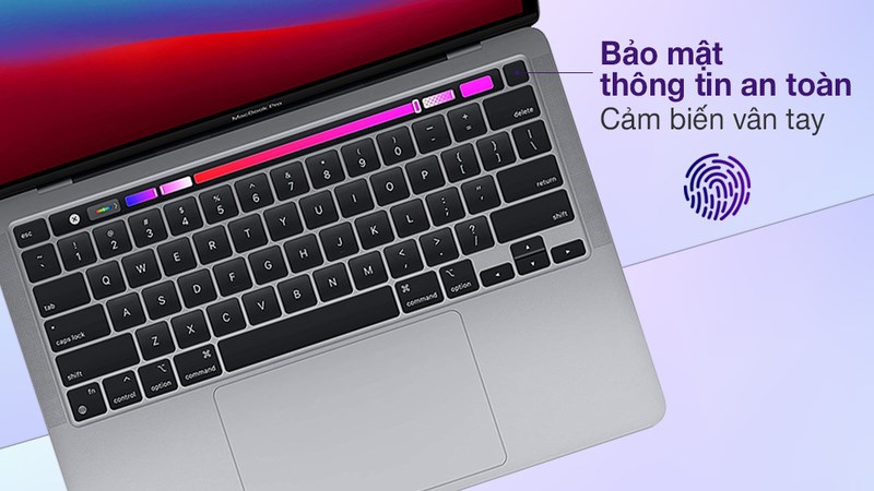 Bàn phím tinh chỉnh hợp lý, tích hợp cảm biến vân tay