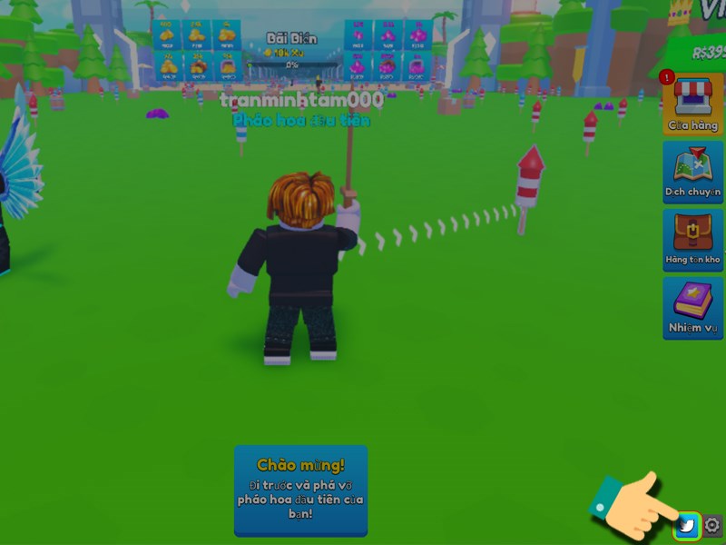 Nhấn v&agrave;o biểu tượng Twitter code