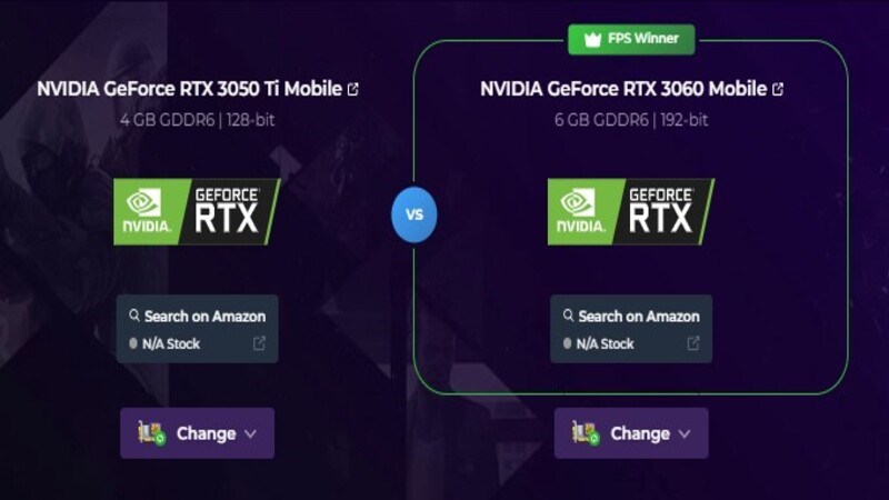 RTX 3060 c&oacute; hiệu năng vượt trội hơn RTX 3050Ti