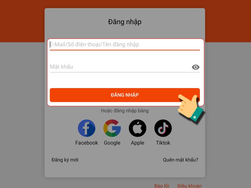 Đăng nhập t&agrave;i khoản game