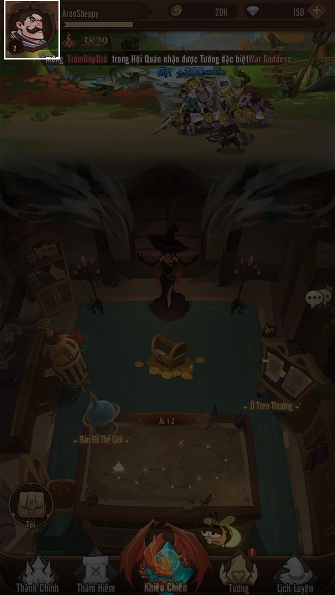 Chọn v&agrave;o avatar nh&acirc;n vật