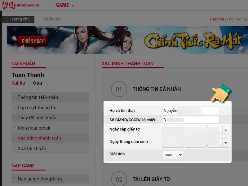 Điền th&ocirc;ng tin
