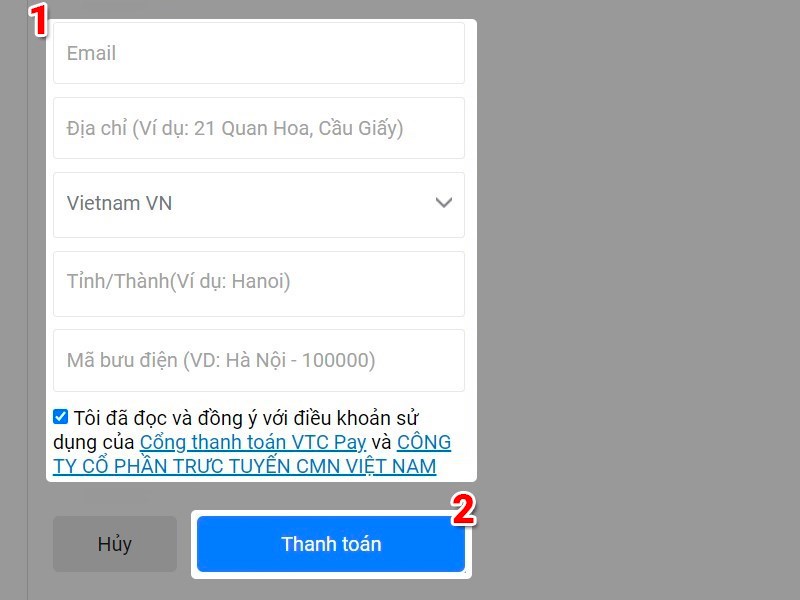 Điền th&ocirc;ng tin