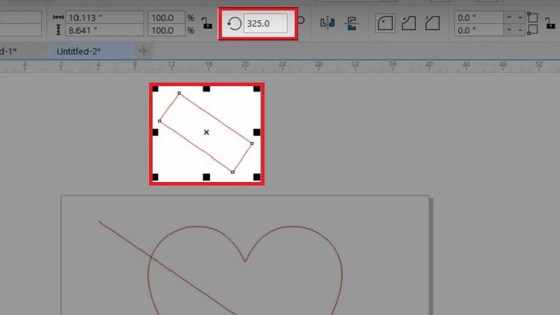 Xoay hình chữ nhật một góc 325 độ