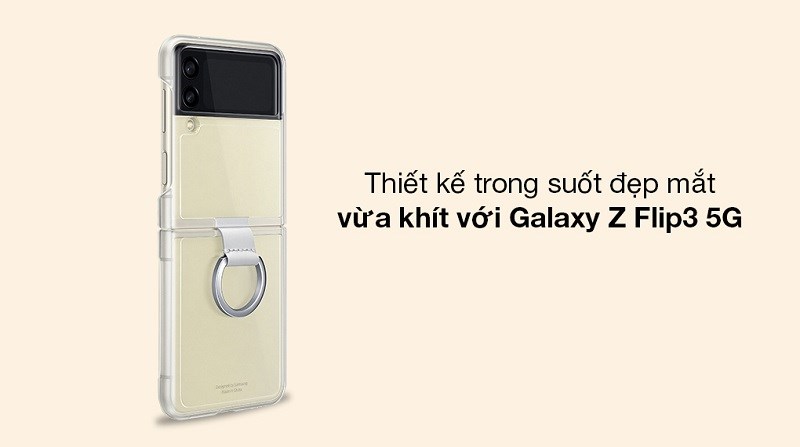 Ốp lưng Galaxy Z Flip3 5G Nhựa cứng k&egrave;m v&ograve;ng đeo