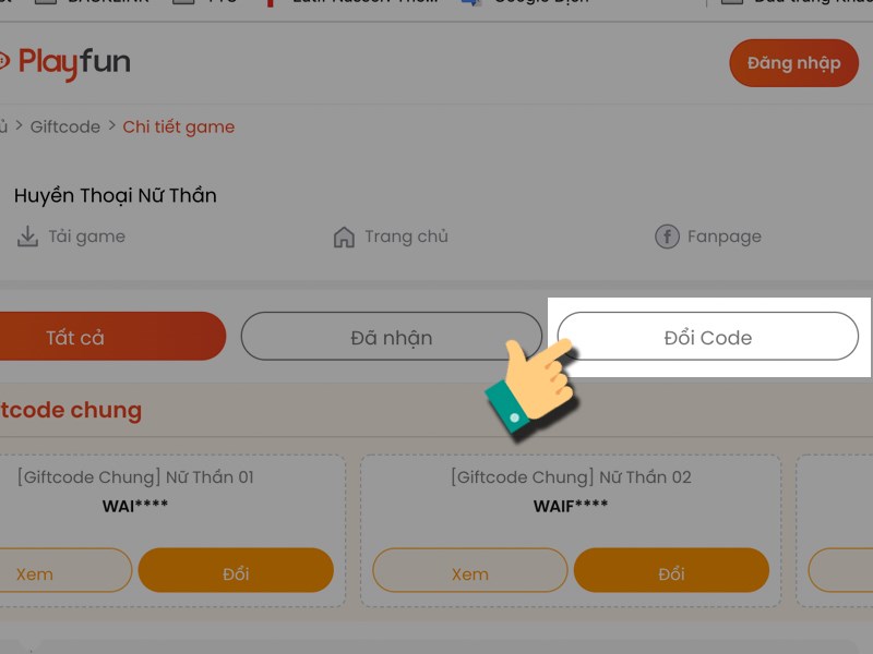 Vào đổi code