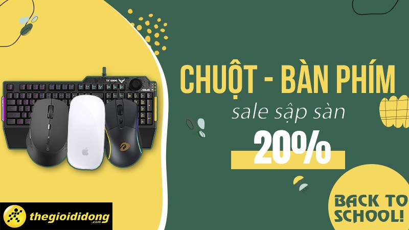 Back2School, sắm gear cực kool - Giảm đến 20% chuột, b&agrave;n ph&iacute;m